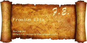 Fronius Ella névjegykártya